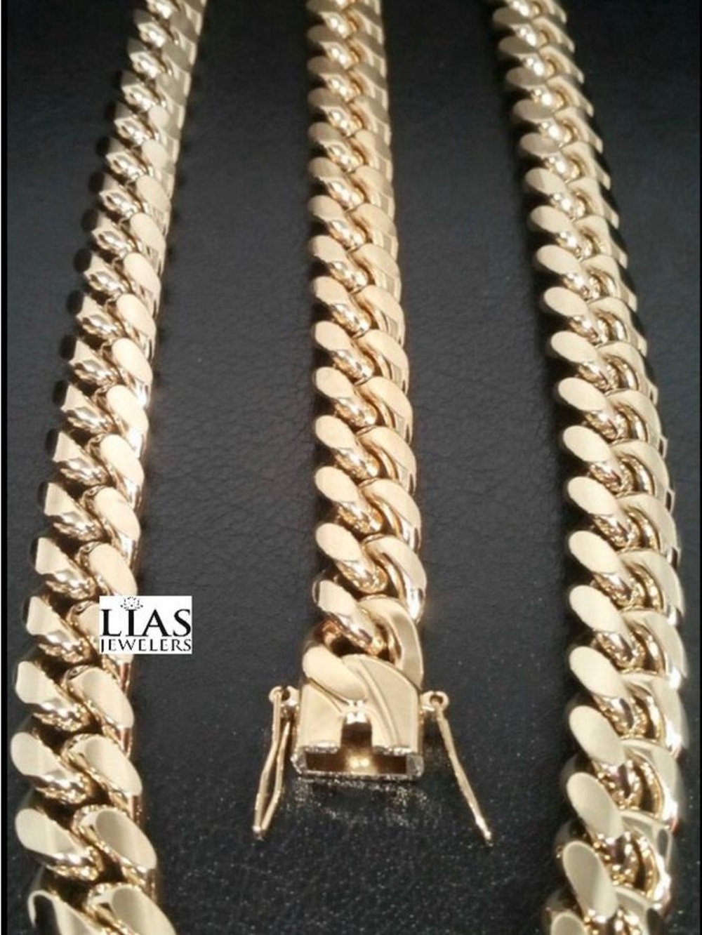 New 18k yellow gold Cuban link chain and bracelet set - Picture 6 of 6